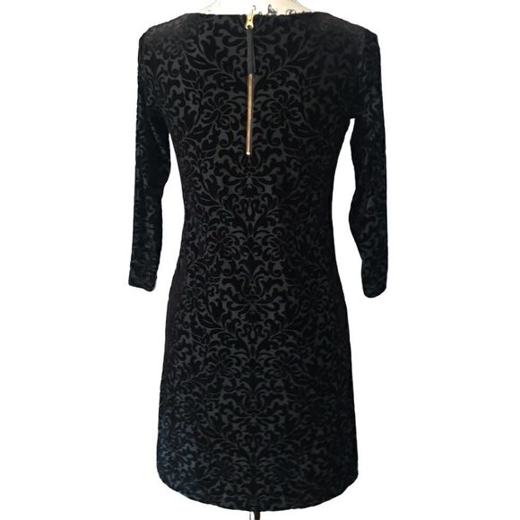 Adrienne vittadini black velvet & shear shift dress XS - Picture 6 of 9